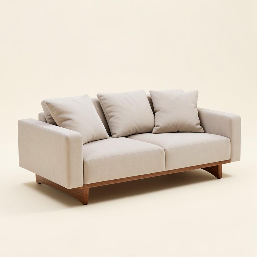 Beige linen sofa